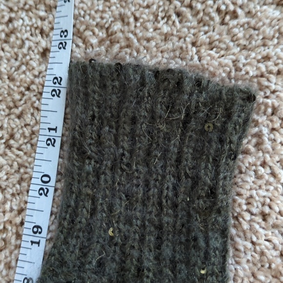 Express Sweater Womens Sz L Green Gray Mohair Blend Open Cardigan Sequins Chunky - Picture 8 of 8